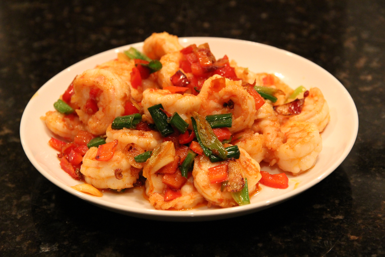 Sautéed Shrimp with Spicy Bean Paste | Chinese Healthy Cooking