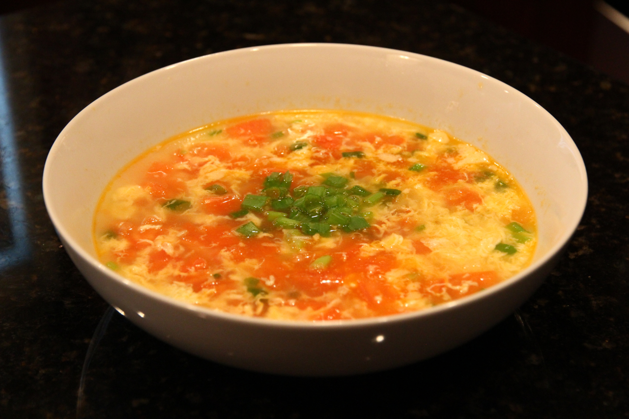 Tomato and Egg Drop Soup Chinese Healthy Cooking