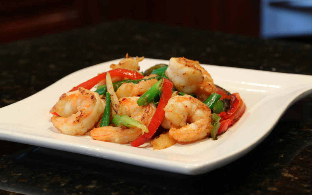 Chinese Healthy Cooking - Stir Fried Shrimp with Peppers