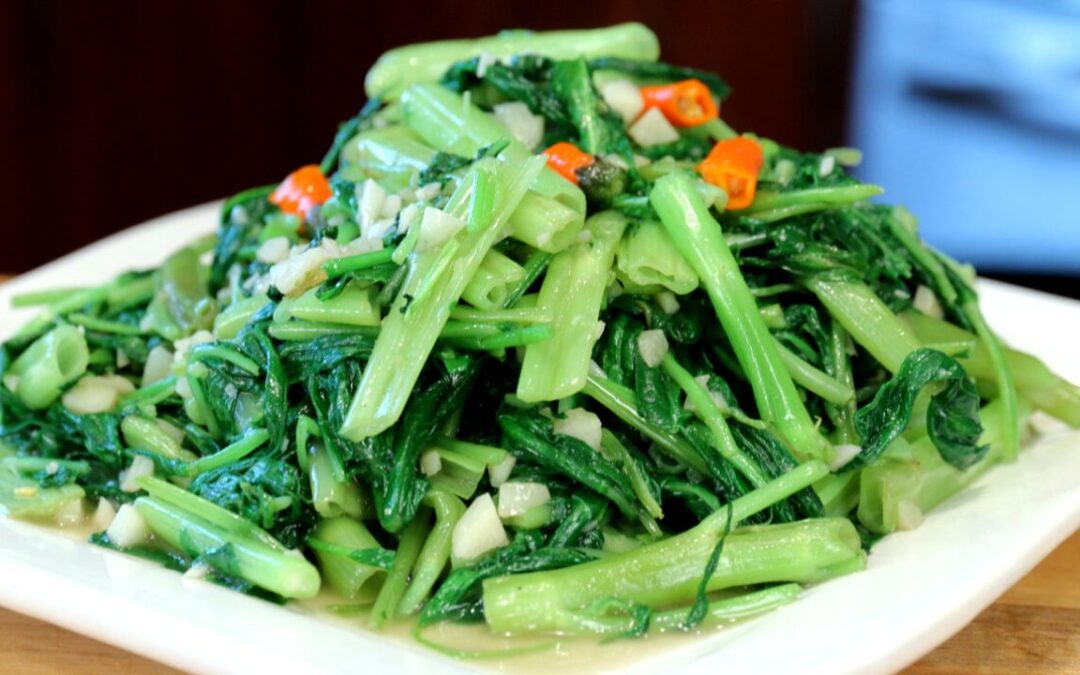 How to cook Water Spinach 蒜炒空心菜